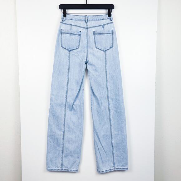 I AM GIA Size 2XS XXS High Rise Straight Leg Patch Denim Jeans Blue - Picture 4 of 9